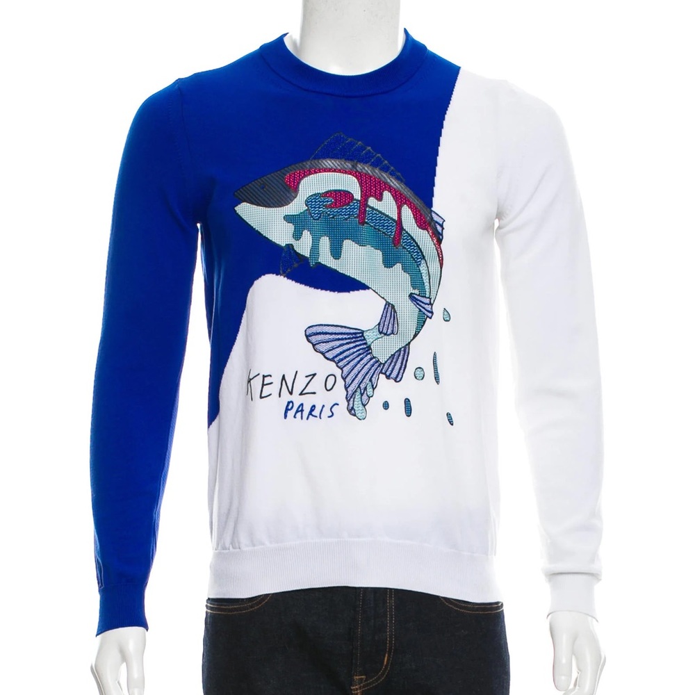 KENZO fish embroidery sweater
